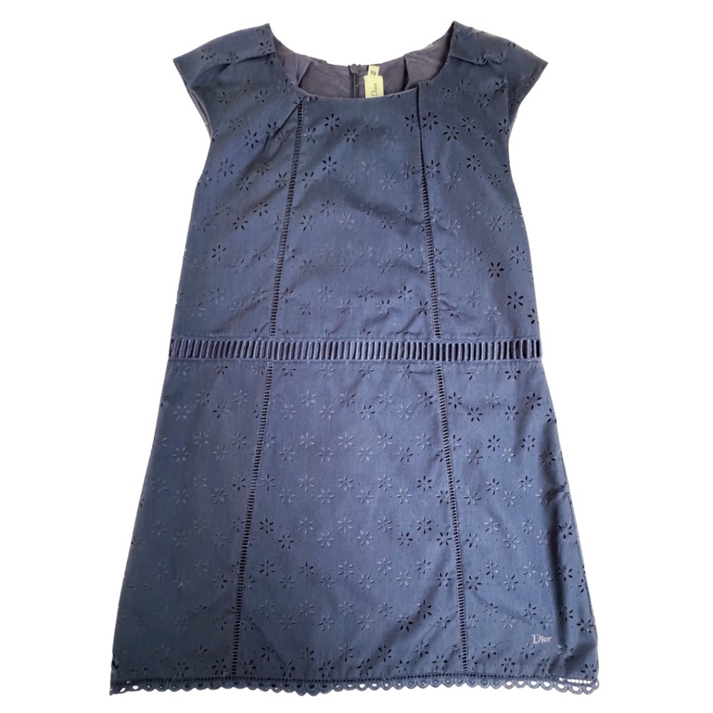 Dior Kid's A-line Dress | Flower Eyelet Navy | Size: 8Y